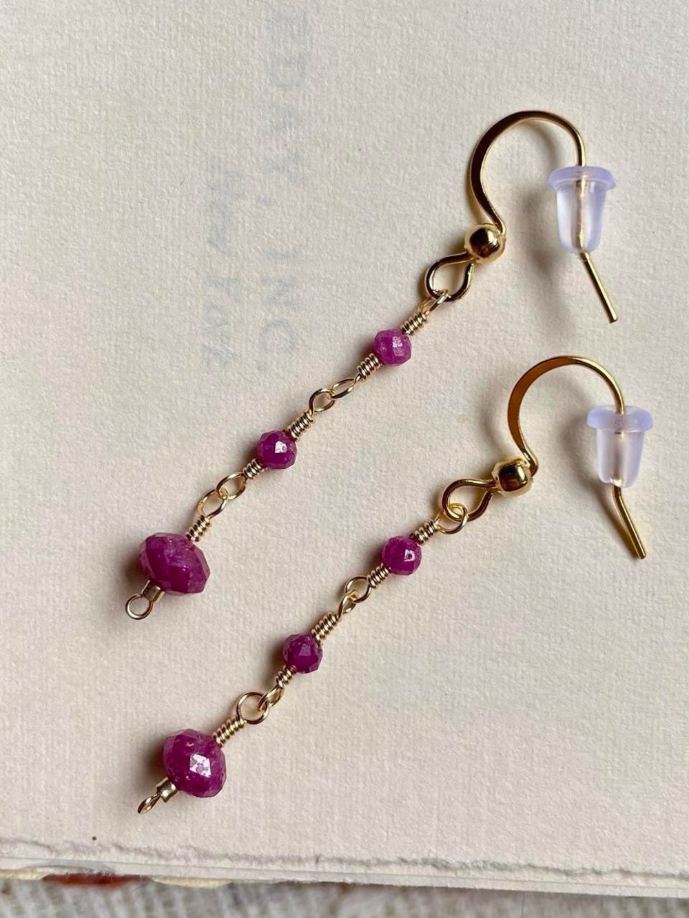 Ruby Dangle Earrings - Picture 4 of 4